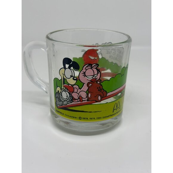 Vintage 1978 McDonald’s Garfield Glass Mug – “Rises to the Occasion” Coffee Cup - Picture 3 of 7